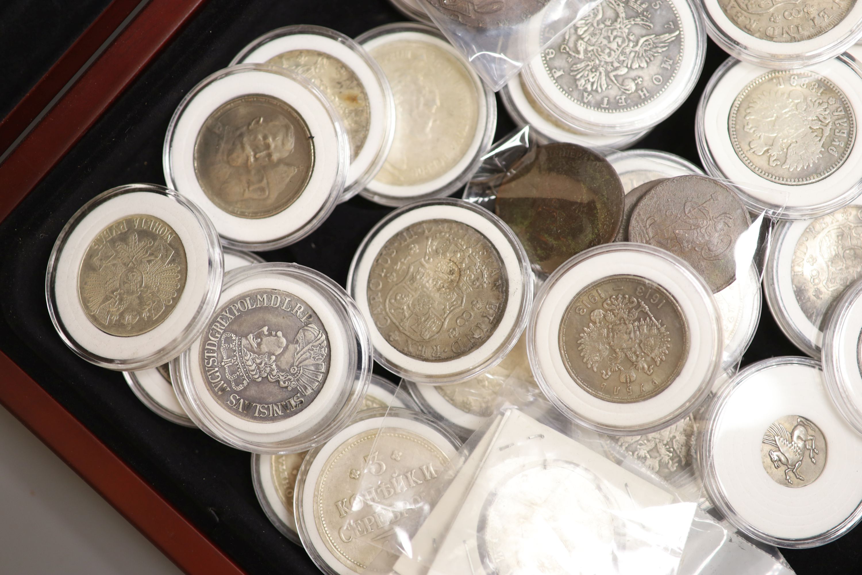 A collection of reproduction Russian coins